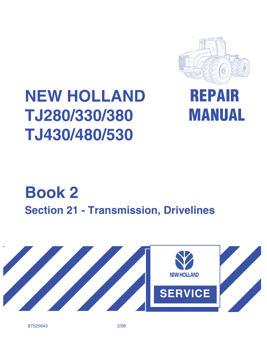 NEW HOLLAND TJ SERIES TJ280 TJ330 TJ380 TJ430 TJ480 TJ530 TRACTOR