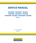 NEW HOLLAND TK4020F TK4020V TK4030 TK4030F TK4030V TK4040 TK4040M TK4050 TK4050M TK4060 TRACTOR
