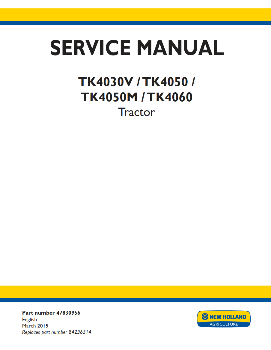 NEW HOLLAND TK TK4030V TK4050 TK4050M TK4060 CRAWLER TRACTOR
