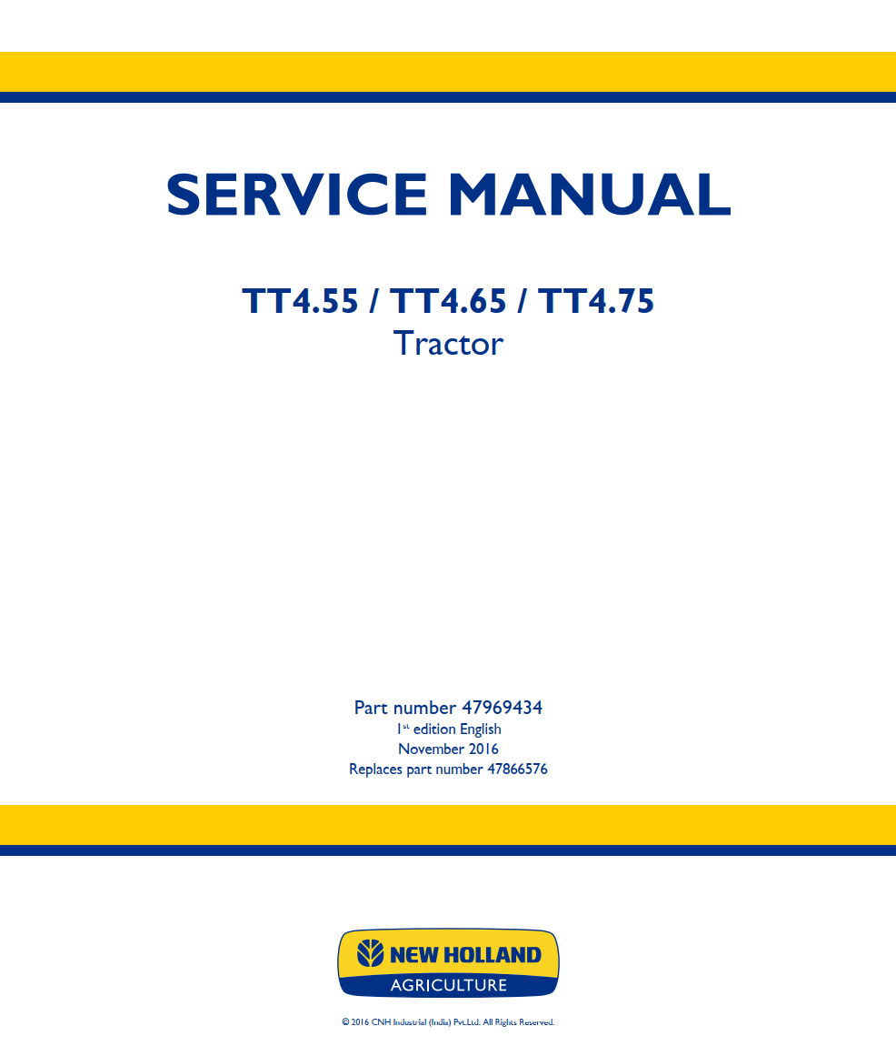 NEW HOLLAND TT4 SERIES TT4.55 TT4.65 TT4.75 TRACTOR