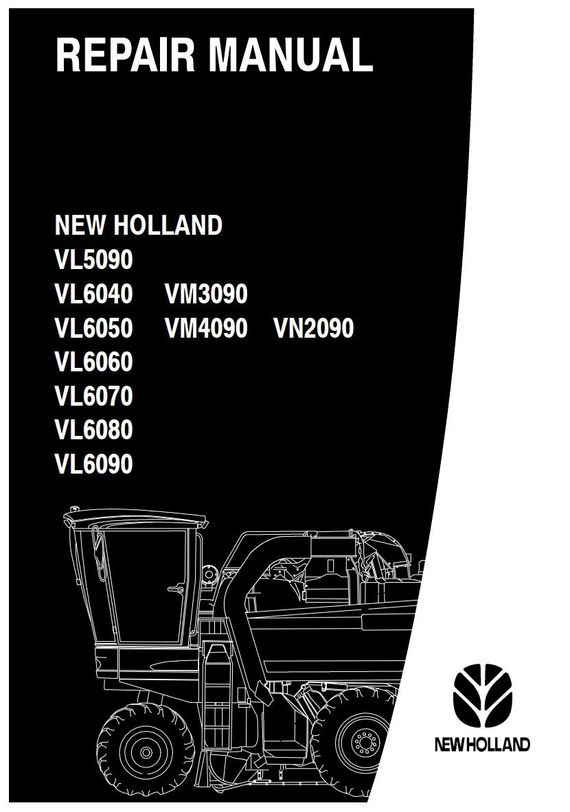 NEW HOLLAND VL 5090 6040 6050 6060 6070 6080 6090, VM3090 VM4090 VN2090 GRAPE HARVESTER