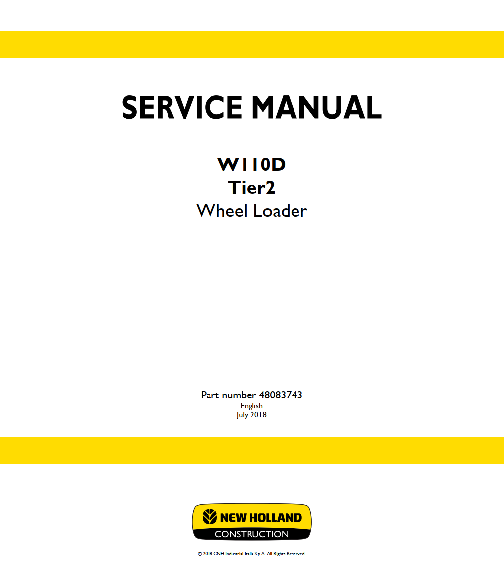 NEW HOLLAND W110D TIER 2 II WHEEL LOADER