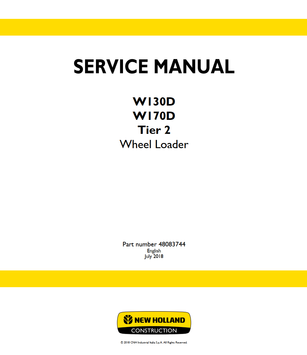 NEW HOLLAND W130D W170D STAGE 2 II WHEEL LOADER