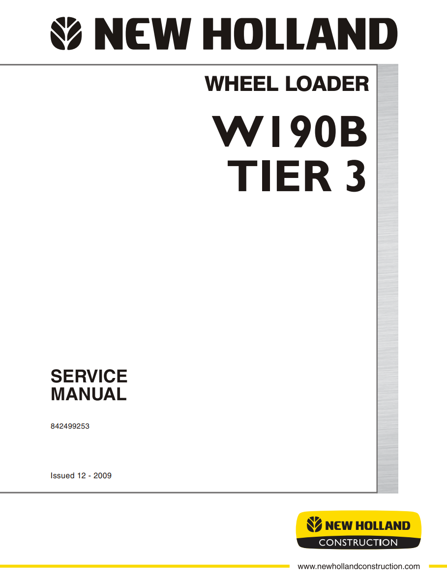 NEW HOLLAND W190B TIER 3 WHEEL LOADER TRACTOR