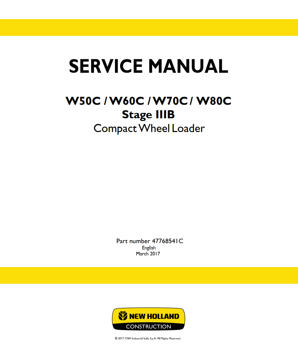 NEW HOLLAND W50C W60C W70C W80C STAGE IIIB COMPACT WHEEL LOADER