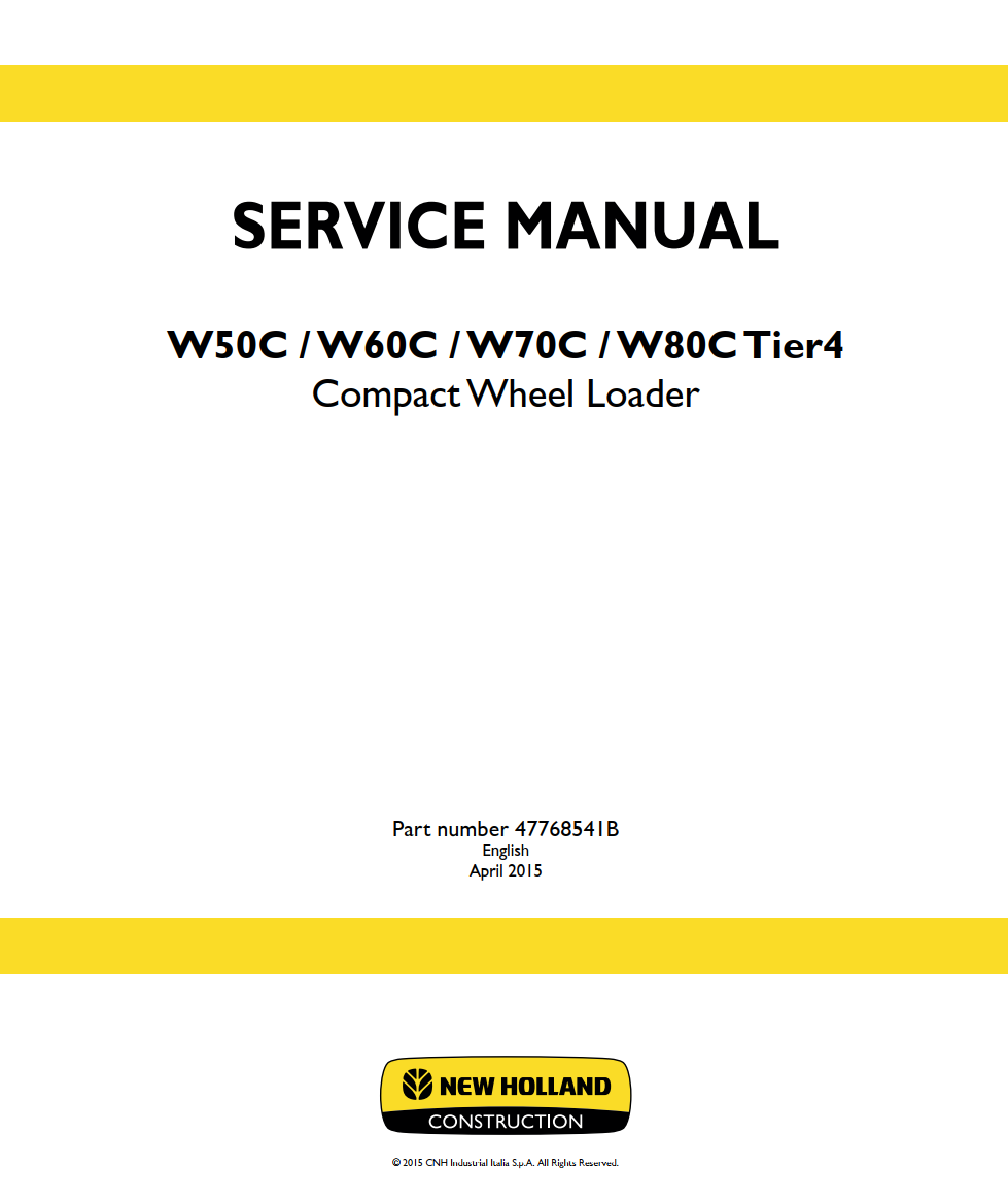 NEW HOLLAND W50C W60C W70C W80C TIER 4 COMPACT WHEEL LOADER