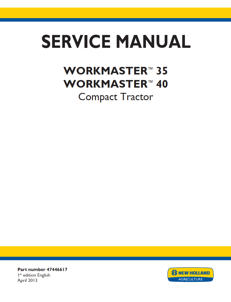 NEW HOLLAND WORKMASTER 35 WORKMASTER 40 COMPACT TRACTOR