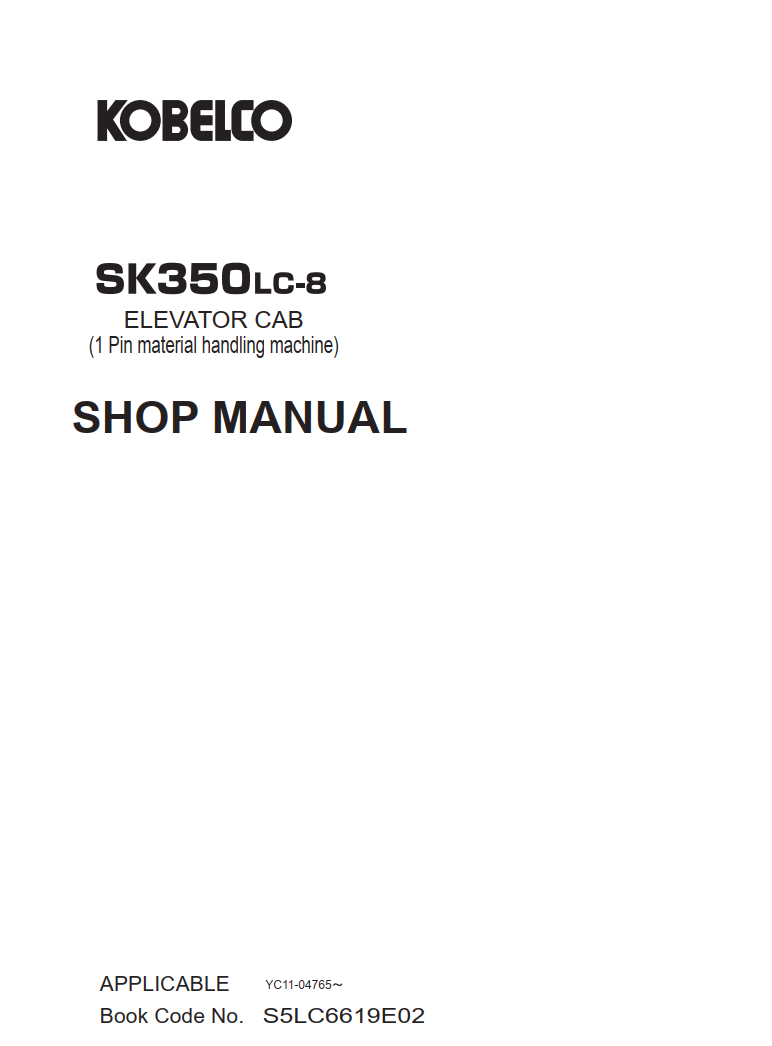 SK350LC-8 ELEVATOR CAB SHOP MANUAL