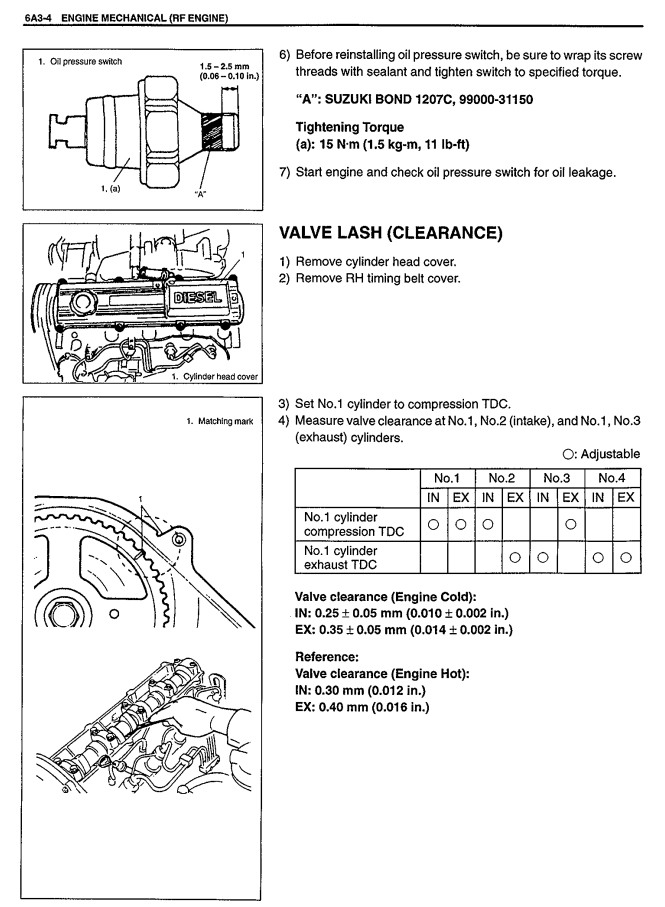 SUZUKI SQ416 SQ420 SQ625 1998-2005 VITARA AND GRAND VITARA