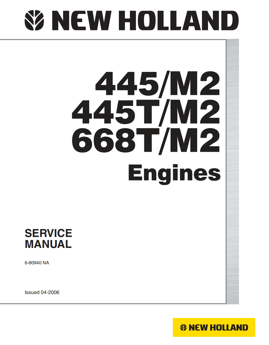 NEW HOLLAND 445 M2 445T M2 668T M2 ENGINE