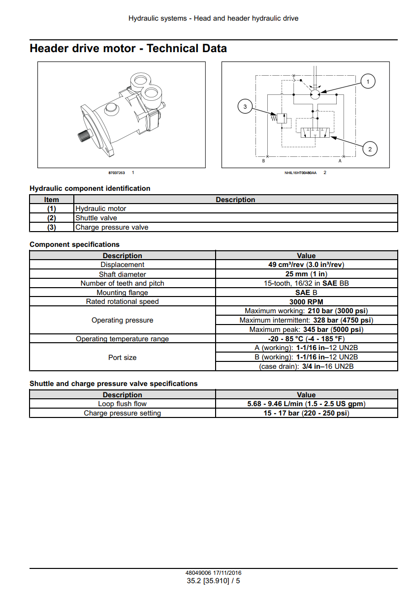NEW HOLLAND DURABINE 416 419, 416 SPECIALITY DISC HEADER