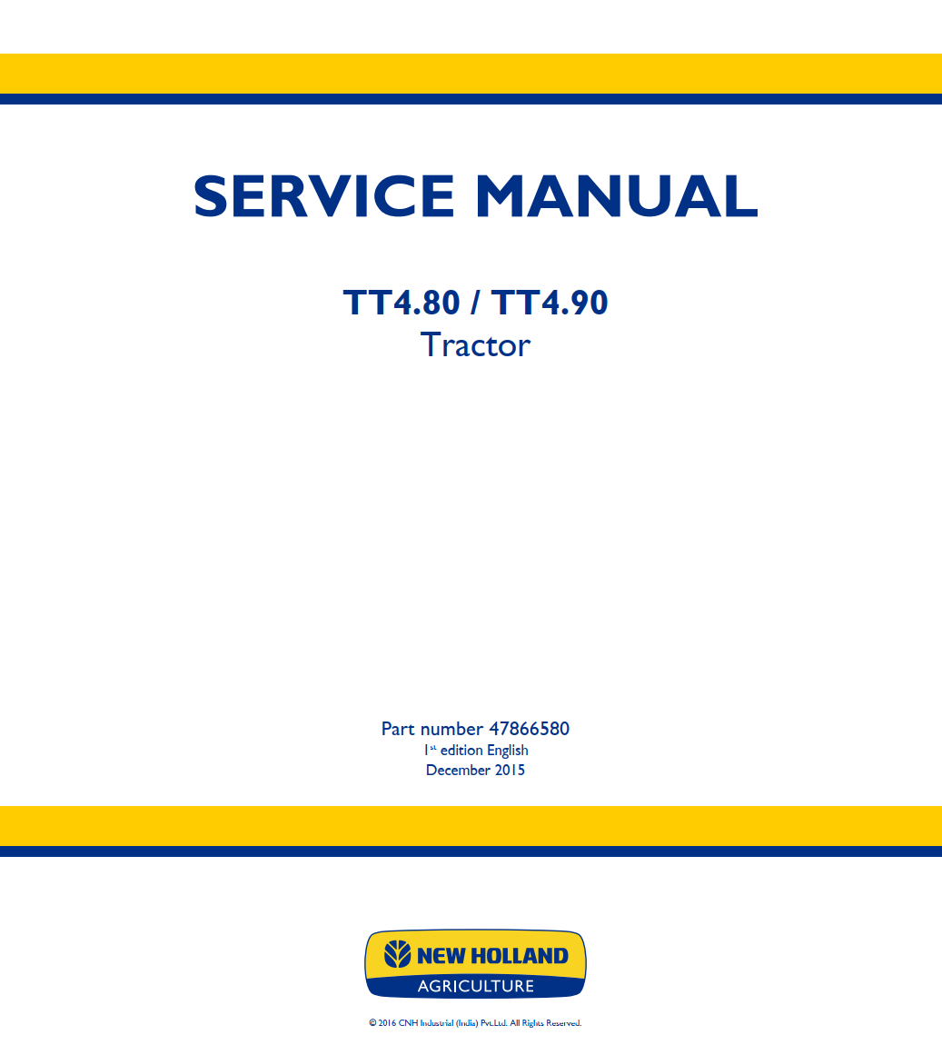 NEW HOLLAND TT4 SERIES TT4.80 TT4.90 80HP 88HP TRACTOR SERVICE REPAIR MANUAL