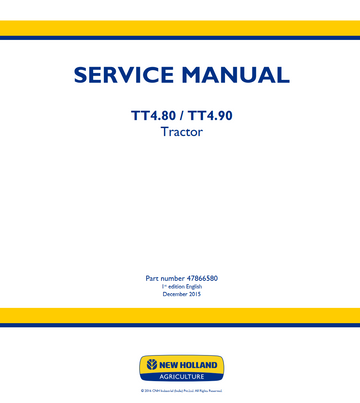 NEW HOLLAND TT4 SERIES TT4.80 TT4.90 80HP 88HP TRACTOR SERVICE REPAIR MANUAL
