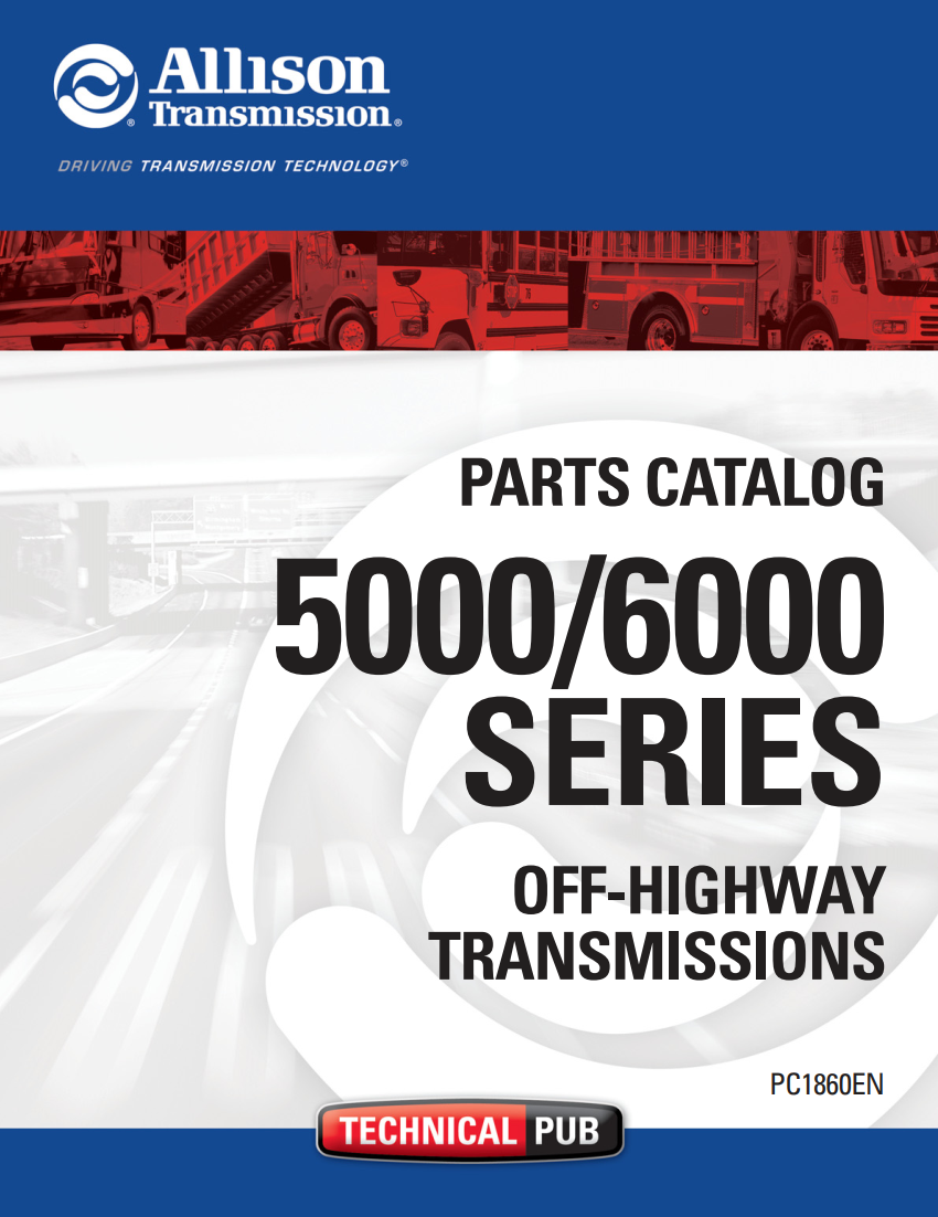 ALLISON TRANSMISSION 5000 & 6000 SERIES PARTS LIST CATALOG MANUAL