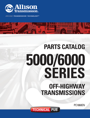 ALLISON TRANSMISSION 5000 & 6000 SERIES PARTS LIST CATALOG MANUAL