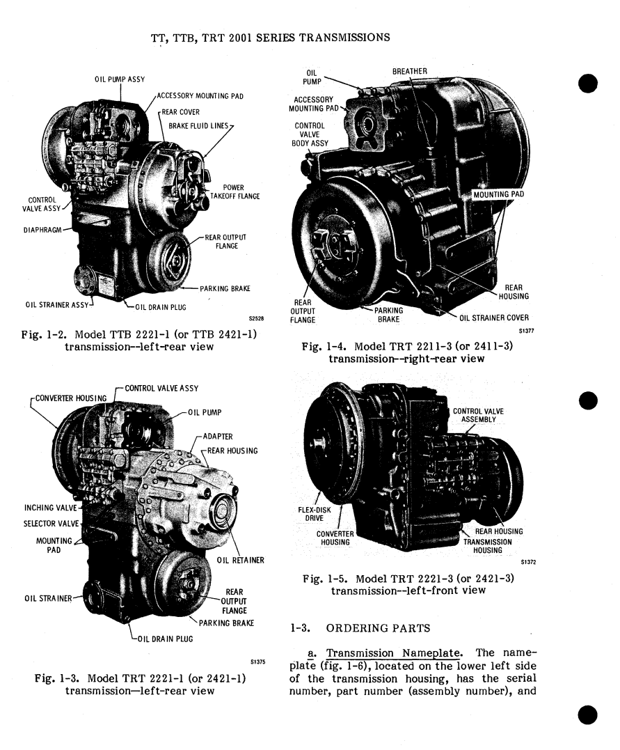 ALLISON TRANSMISSION TT TTB TRT 2001 SERIES