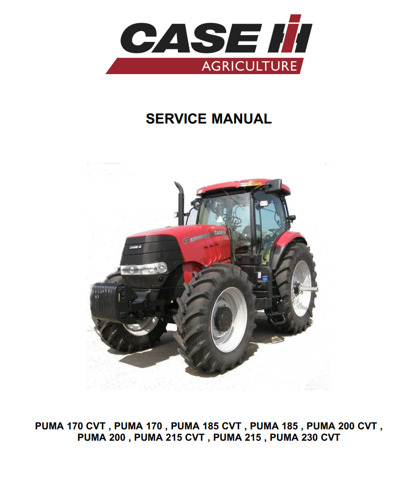 CASE PUMA 170 185 200 215 AND 170 185 200 215 230 CVT TRACTOR