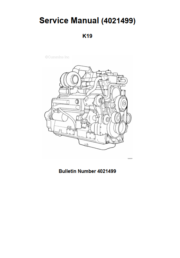 CUMMINS 19L K SERIES K19 DIESEL ENGINE