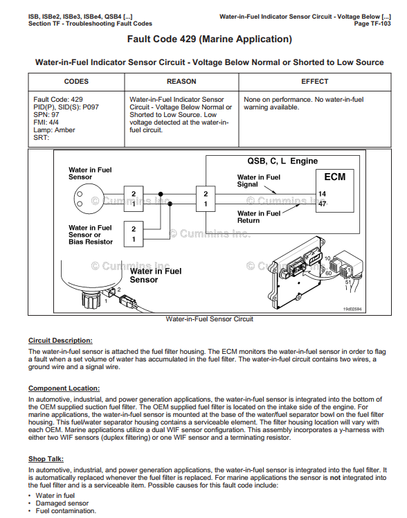 CUMMINS ISB QSB ISC QSC ISL QSL DIESEL ENGINE 2014+