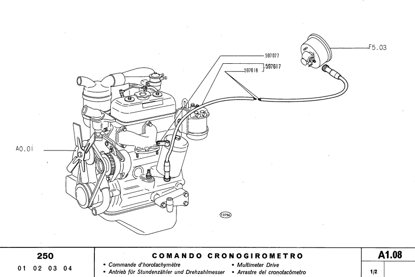 FIAT 250 300 TRACTOR PARTS CATALOG MANUAL