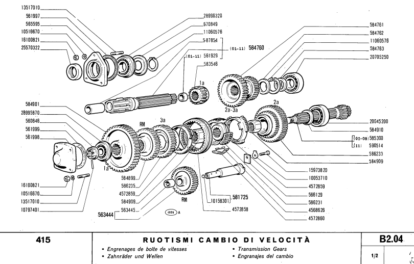 FIAT 415 415DT TRACTOR PARTS CATALOG