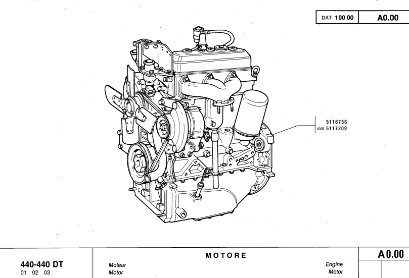 FIAT 440 440DT 440V TRACTOR PARTS CATALOG MANUAL