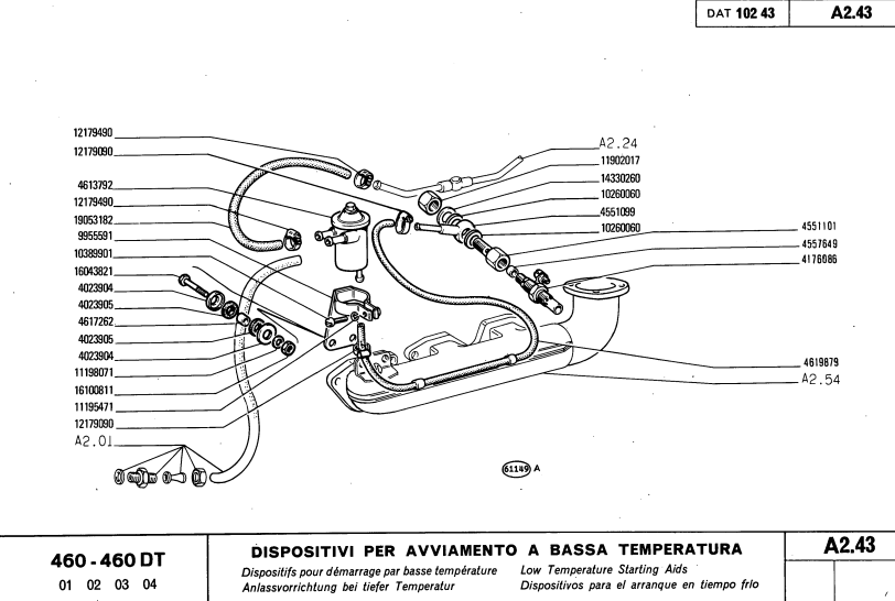 FIAT 460 460DT 465C TRACTOR PARTS CATALOG