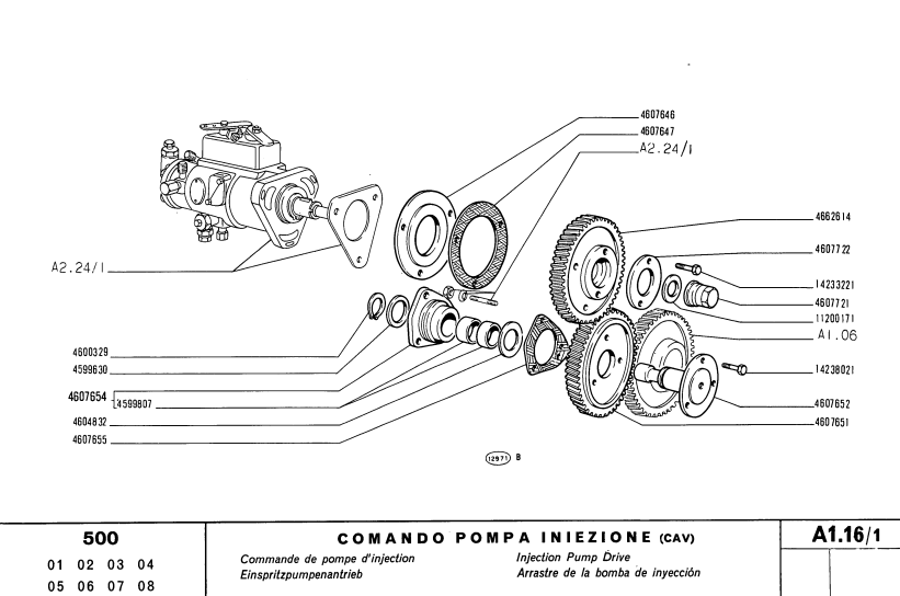 FIAT 500 505C 505C-SUPER TRACTOR PARTS CATALOG