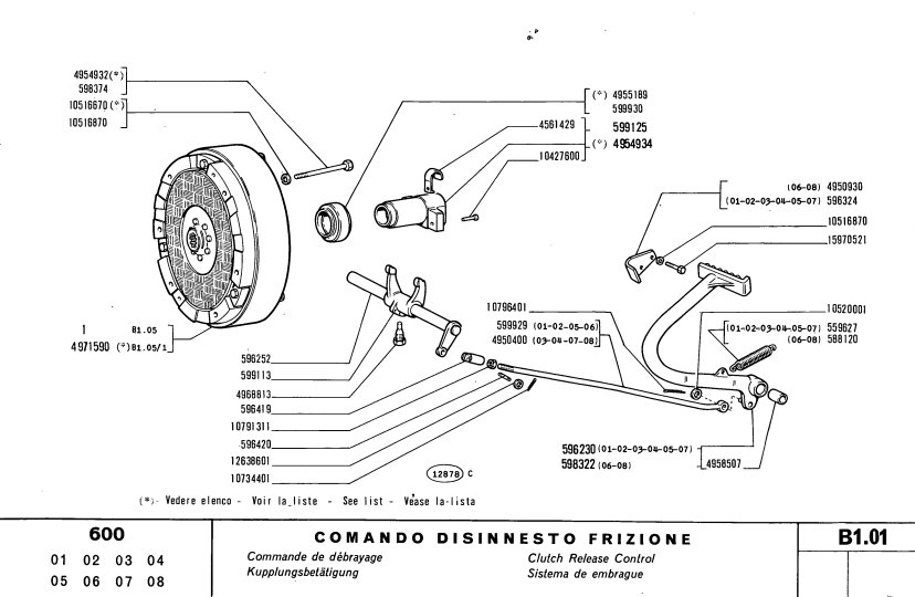 FIAT 580-580DT 600 605C 605C SUPER TRACTOR PARTS CATALOG