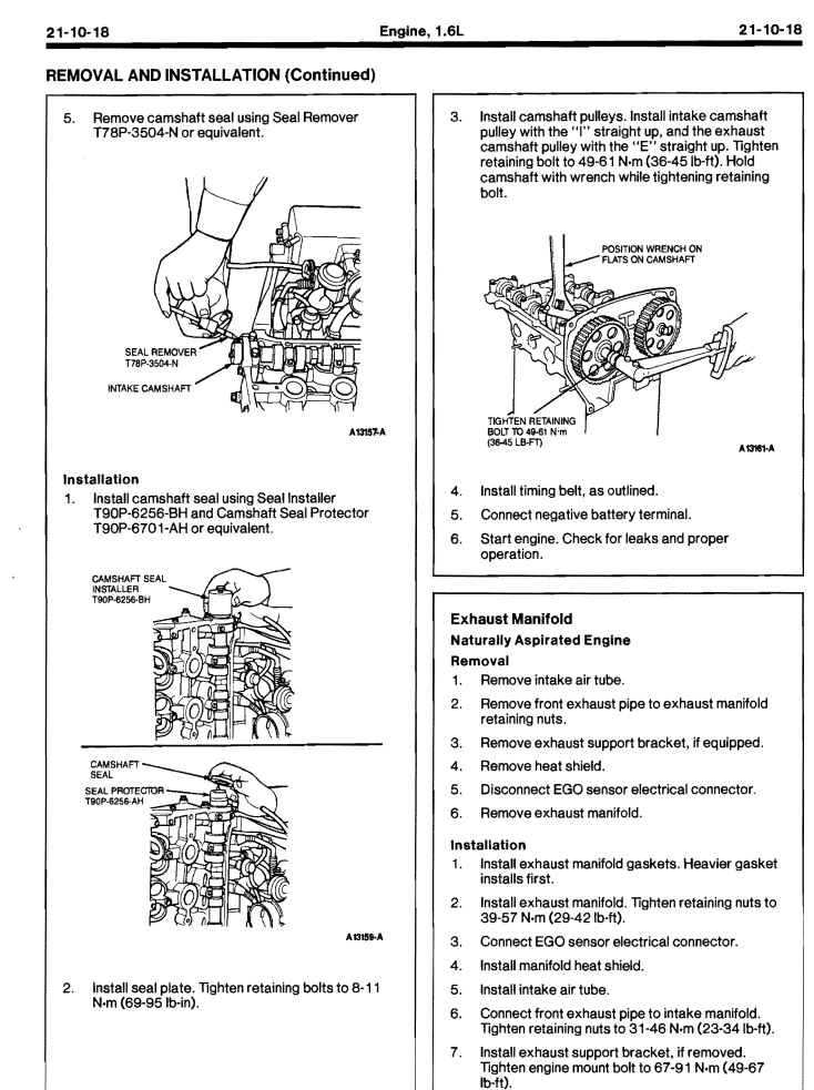 FORD CAPRI 1.6L EFI 1989-1994