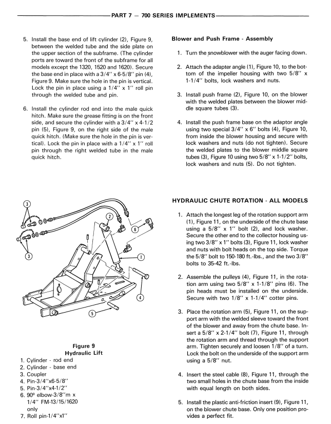 FORD NEW HOLLAND 700 SERIES TRACTOR IMPLEMENTS