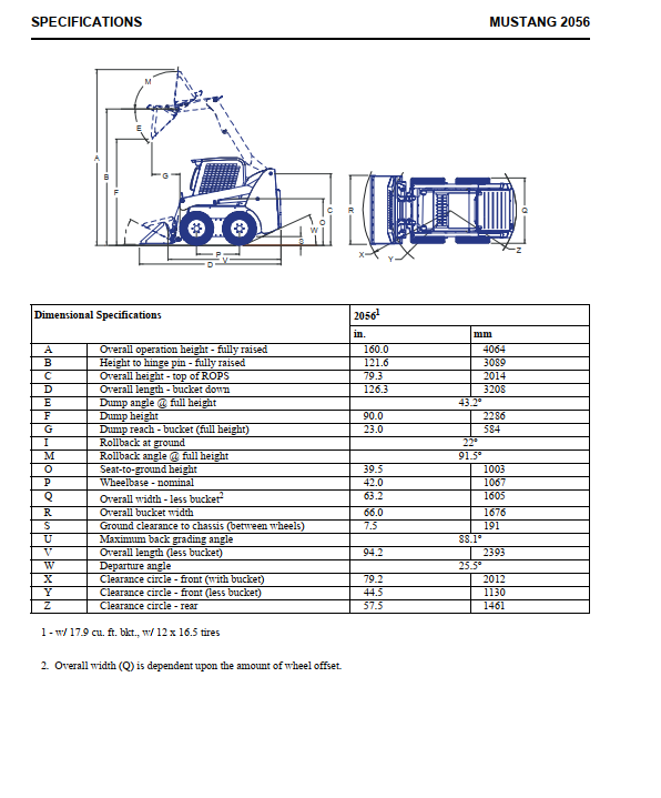 MUSTANG 2056 SKID STEER LOADER