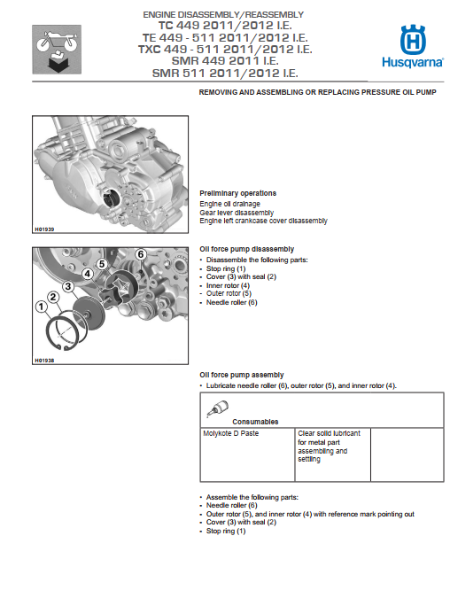 HUSQVARNA TC TE TXC SMR 449 511 2011-2012