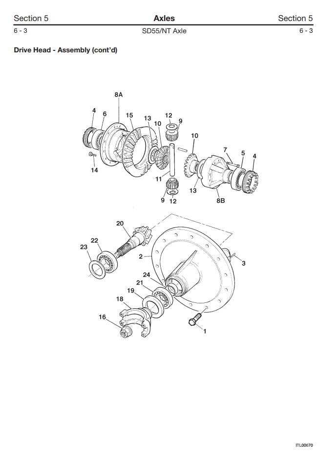 JCB SD 55 NT TRANSMISSION AXLE
