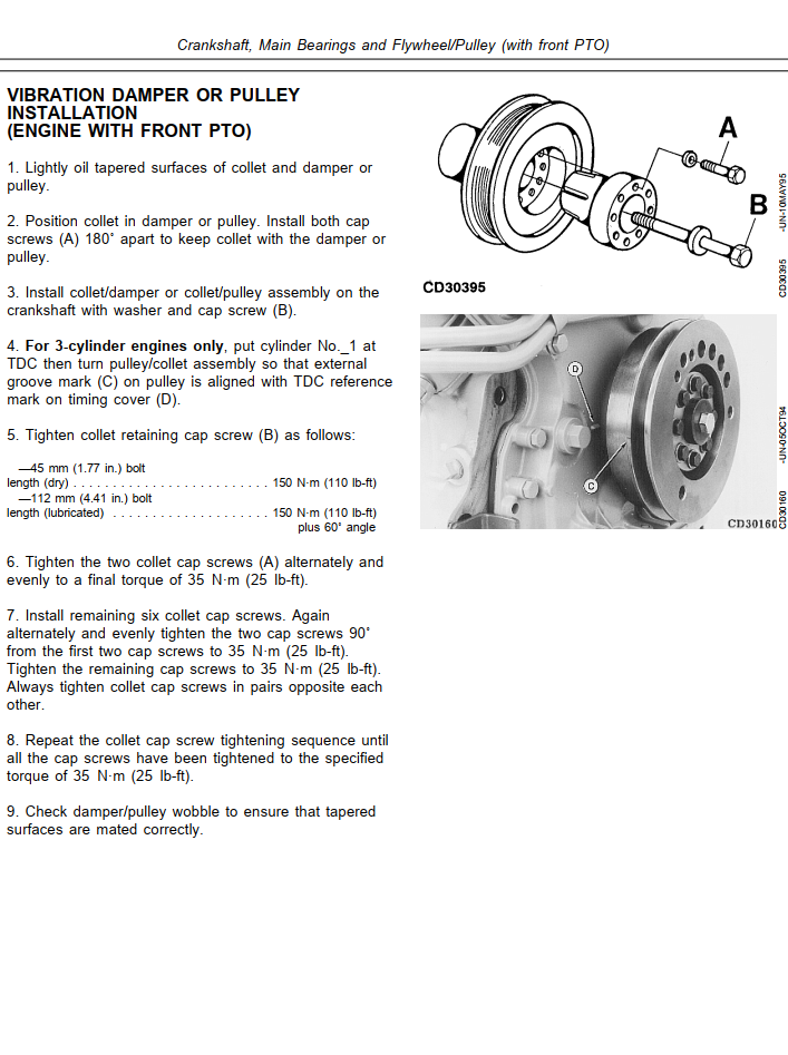 JOHN DEERE 3029 4039 6059 DIESEL ENGINE