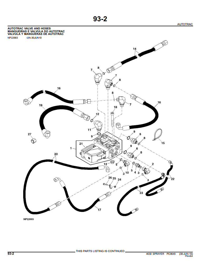 JOHN DEERE 4630 SELF PROPELLED SPRAYER PARTS CATALOG