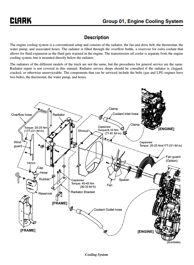 CLARK GTS 20 25 30 33 L HMC THETA ENGINE FORKLIFT