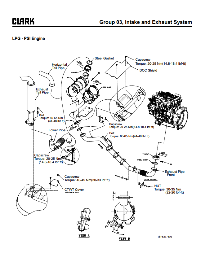 CLARK GTS 20 25 30 33 L PSI 4G64 FORKLIFT