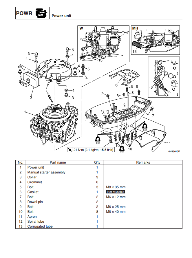 YAMAHA EK40G EK40J 2-STROKE OUTBOARD MOTOR