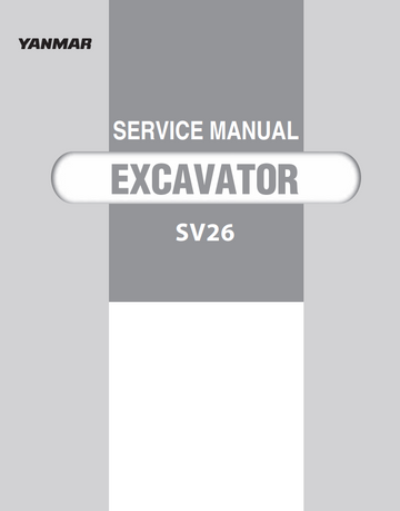 YANMAR SV26 CRAWLER MINI EXCAVATOR SERVICE REPAIR, PARTS, OPERATION MANUAL