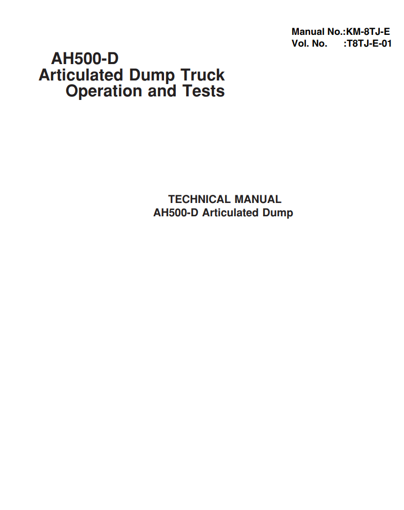HITACHI AH500D AH500-D ARTICULATED DUMP TRUCK
