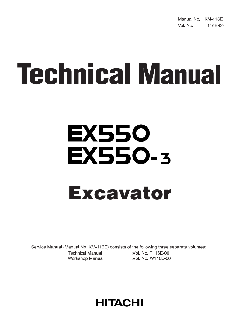 HITACHI EX550 EX550-3 EXCAVATOR LOADER