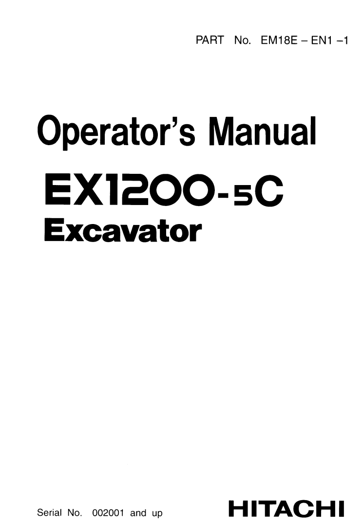 HITACHI EX1200-5 EX1200-5C CRAWLER LOADER