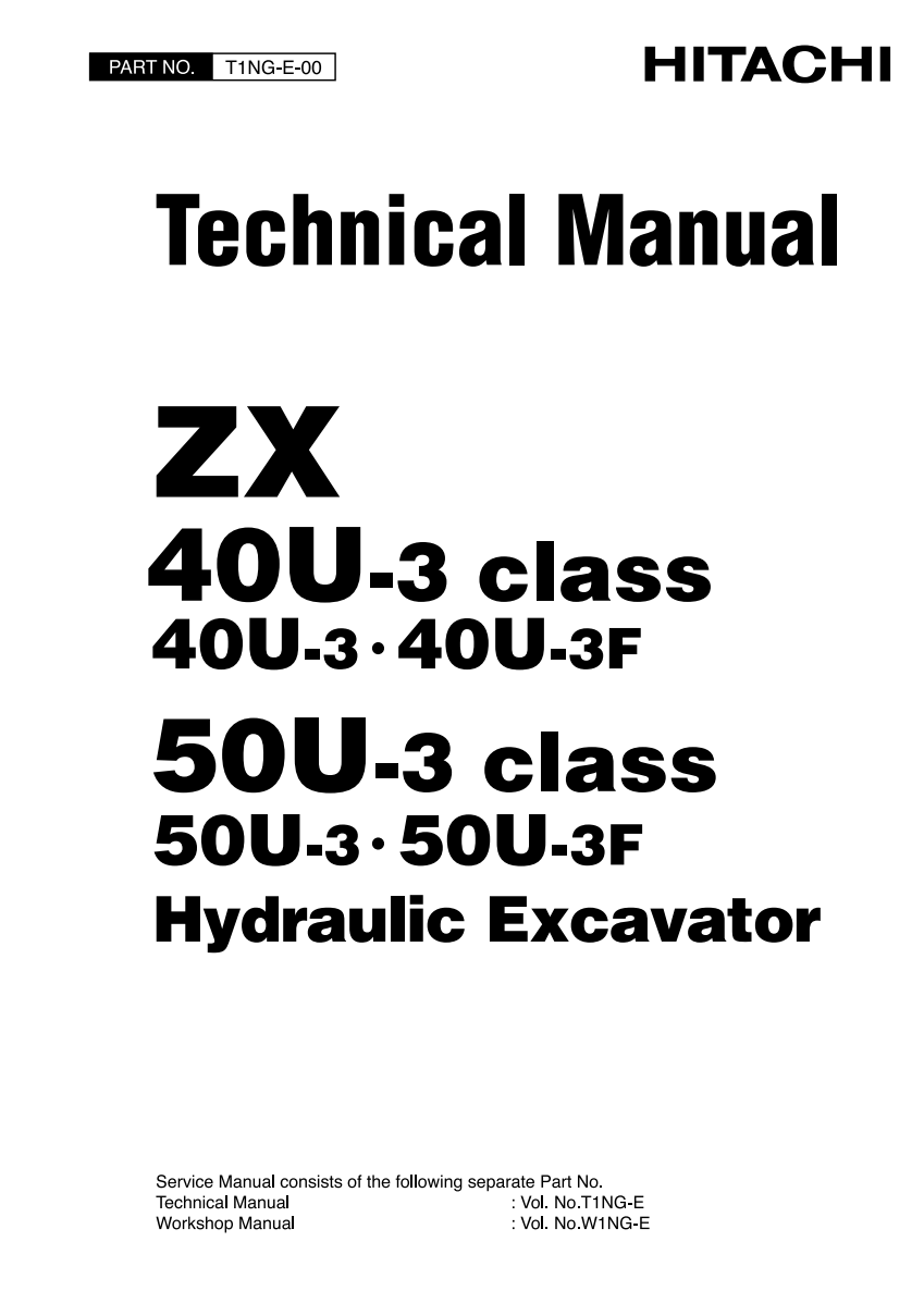 HITACHI ZX40U-3 ZX50U-3 EXCAVATOR