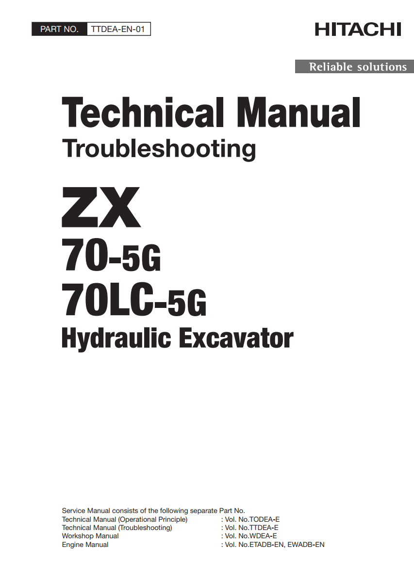 HITACHI ZX70 -5G ZX70LC -5G HYDRAULIC LODER