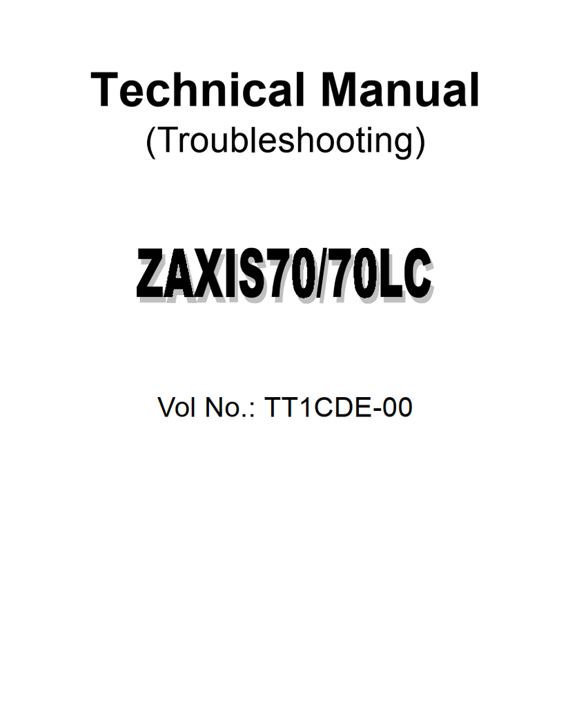 HITACHI ZAXIS ZX70 ZX70LC EXCAVATOR WORKSHOP, OPERATION, TROUBLESHOOT,