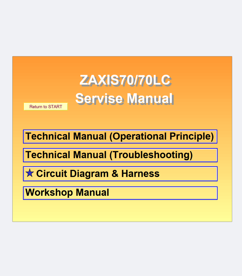 HITACHI ZAXIS ZX70 ZX70LC EXCAVATOR WORKSHOP, OPERATION, TROUBLESHOOT,