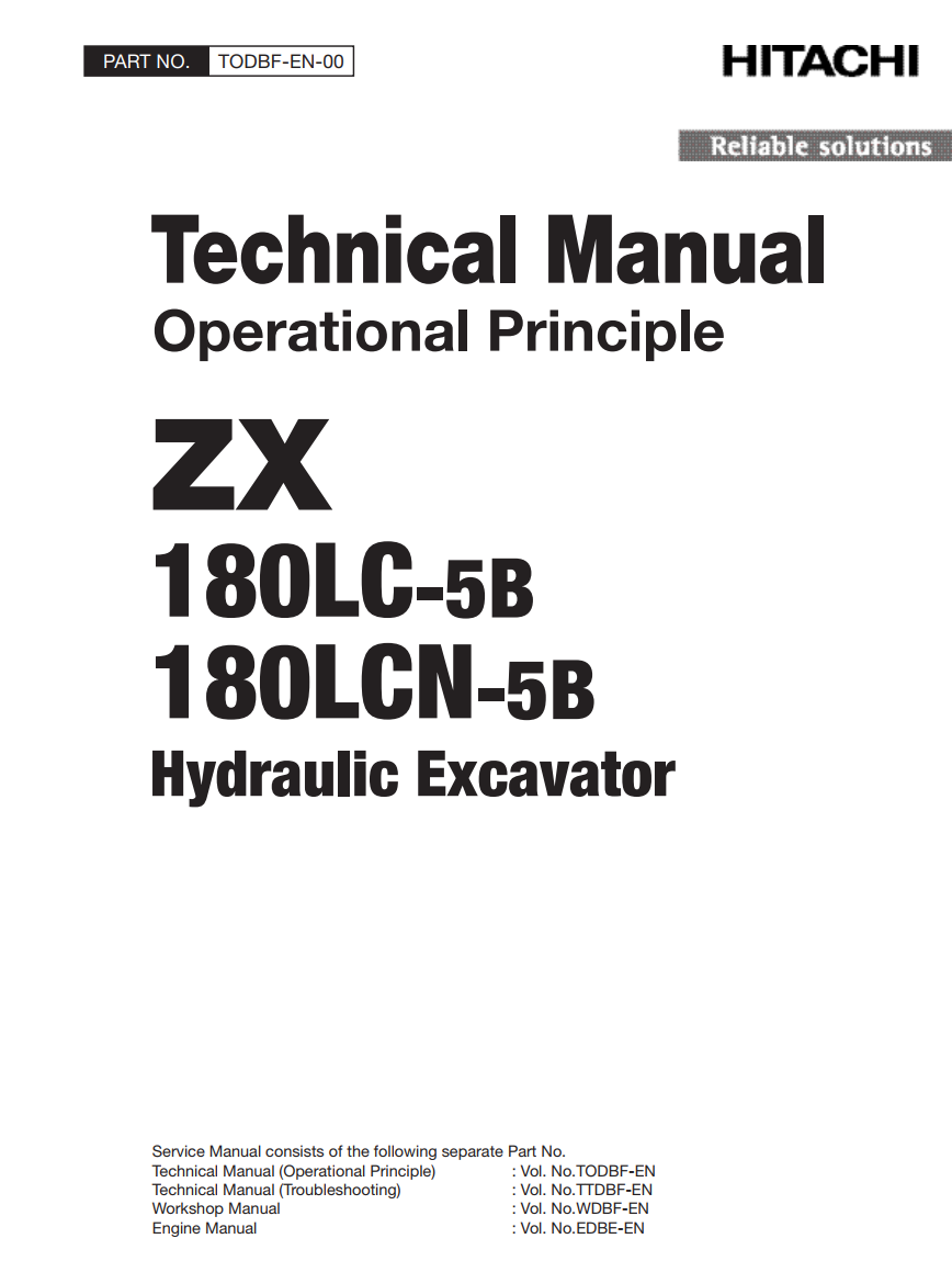 HITACHI ZX 180LC-5B ZX 180LCN -5B DIGGER