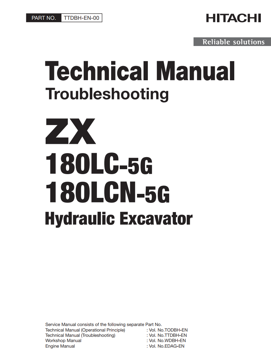 HITACHI ZX 180LC -5G ZX 180LCN -5G HYDRAULIC DIGGER