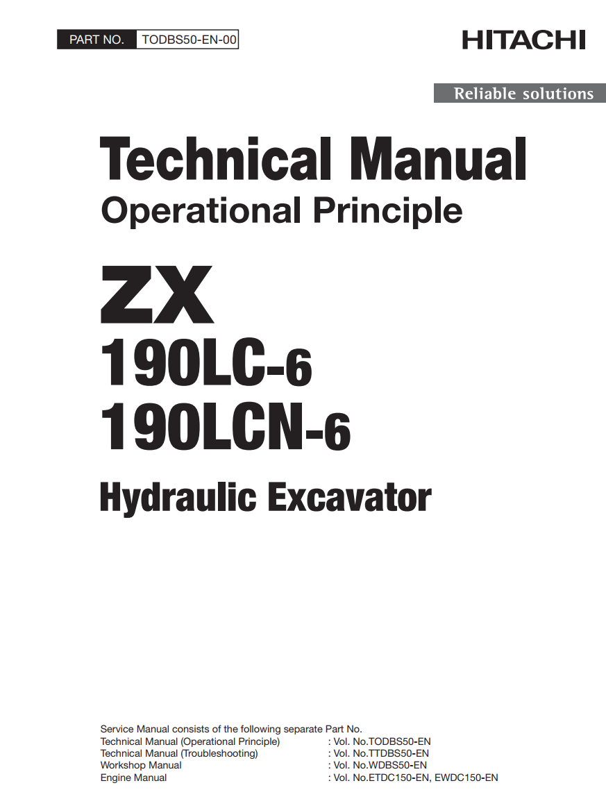 HITACHI ZX 190LC -6 ZX 190LCN-6 HYDRAULIC DIGGER